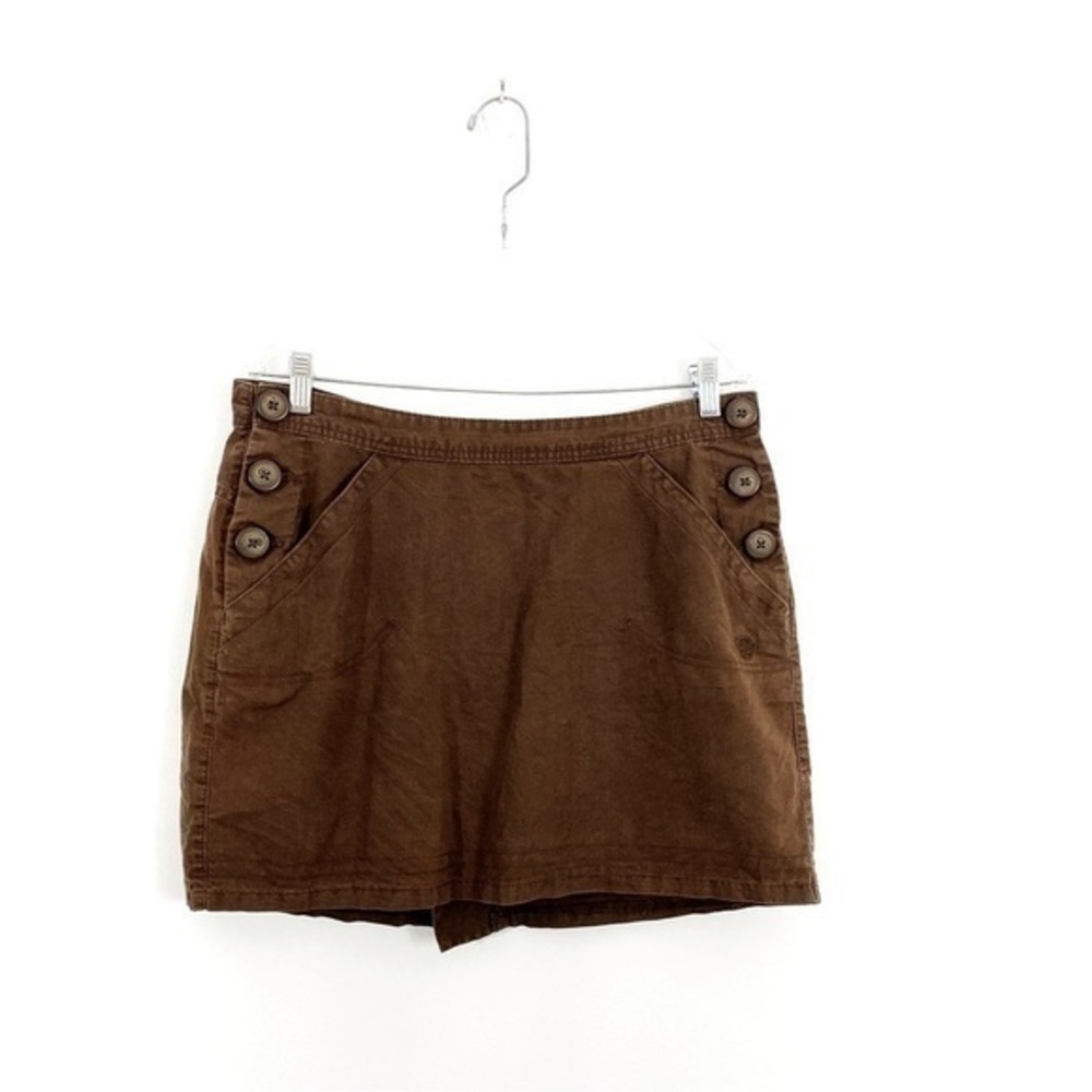 Mountain Hardwear 8 Organic Cotton‎ Brown Skirt Hiking Casual Buttons